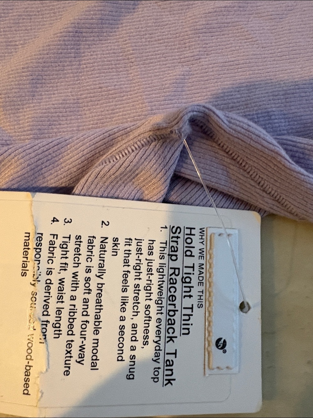 lululemon athletica Light Lavender Ribbed Racerback Tank - Picture 3 of 5